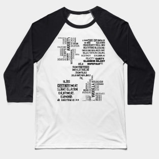 Happinesses over anxiety - motivational black designed Apparel and home accessories Baseball T-Shirt
